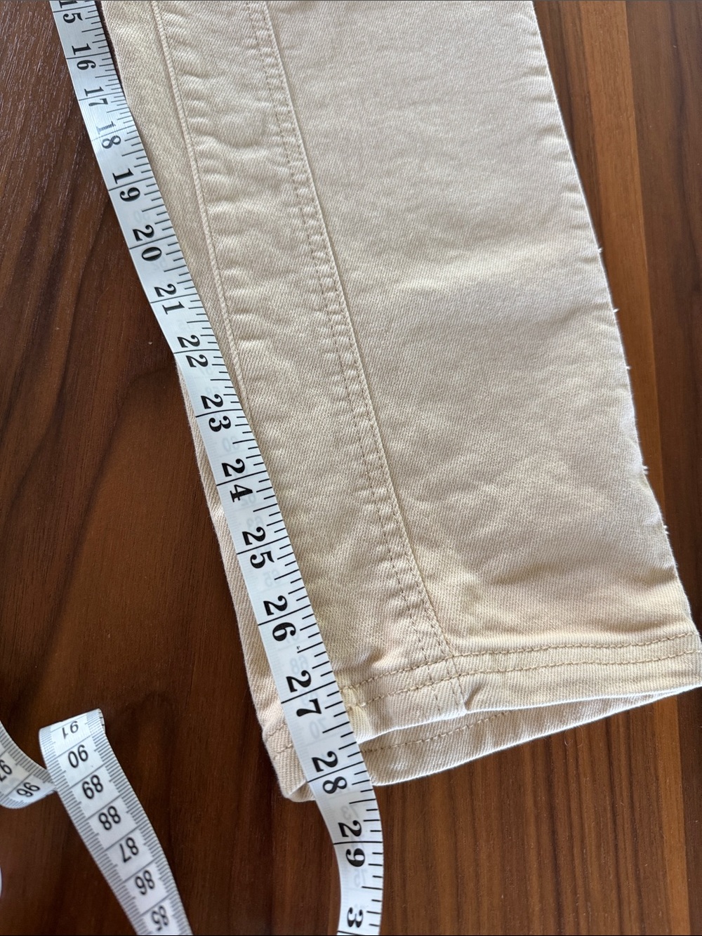Pilcro Anthropologie Cream Ecru Straight Leg Utility Jeans Size 26 - Picture 8 of 8